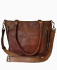 Womens Genuine Leather Brown Tote Shoulder Crossbody Handbag